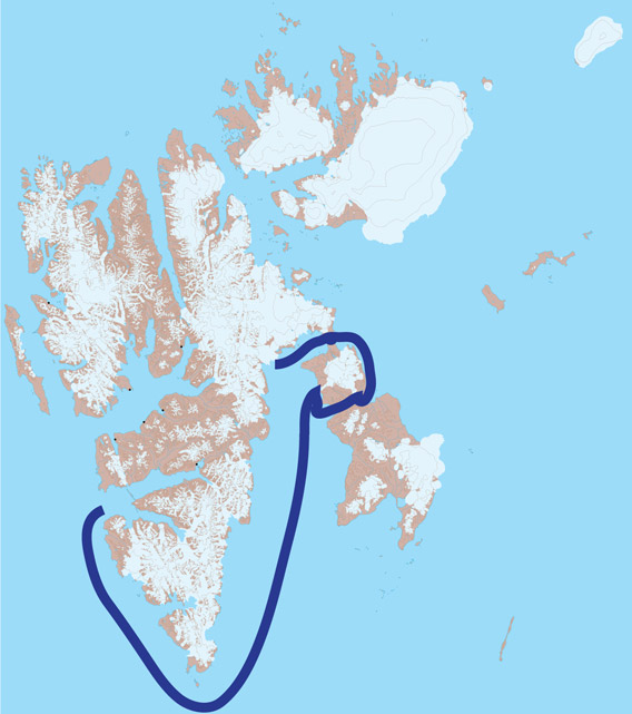 Svalbard kart 03 - Heleysund og Barentsøya