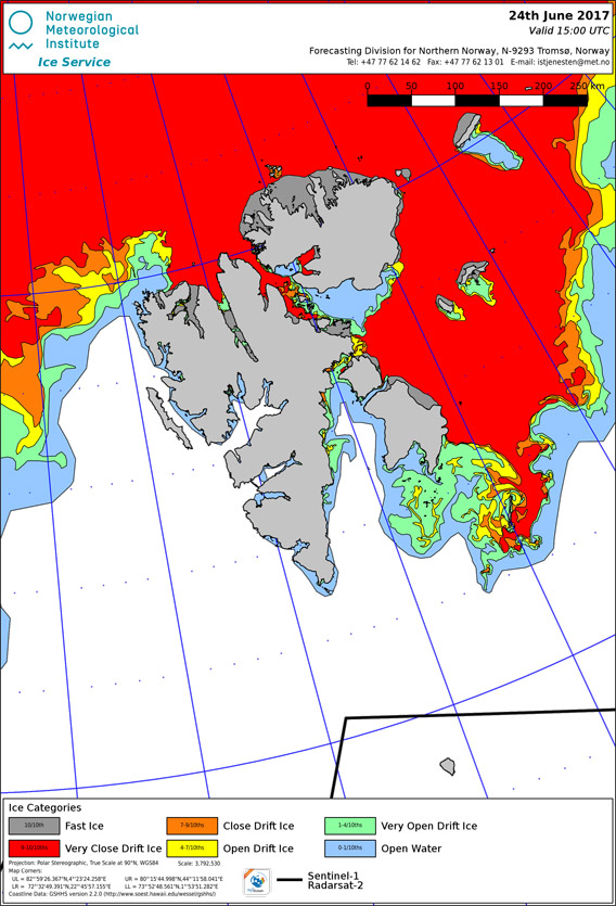 Ice Map Svalbard 2017/06/24